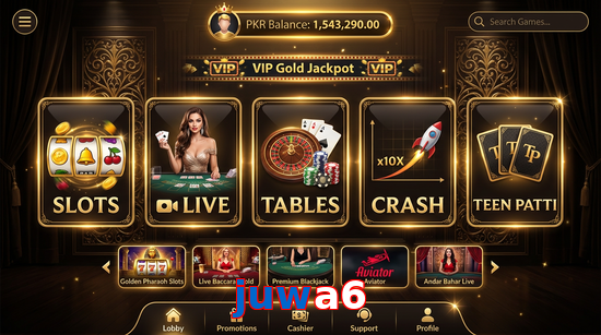 Main screen of Juwa6 casino page for PK players